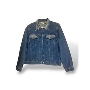 Christine Alexander Vintage Denim Jacket Swarovski Crystal Embellished  Medium
